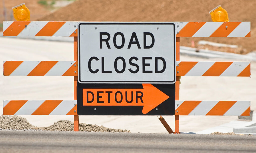 road closed sign