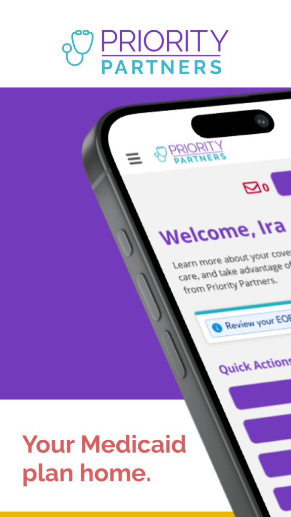 Mobile app screen showing part of the new priority partners app.